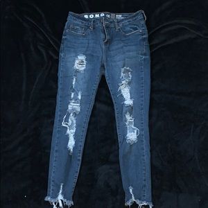 Ripped, skinny jeans